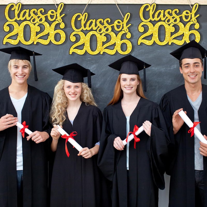 Sophena Wooden Class of 2026 Sign Senior 2026 Graduation Props for Photoshoot 2026 Class of Grad Photo Props Graduation Signs College High School Party Supplies Unfinished Grad Ornaments to Paint - Image 3